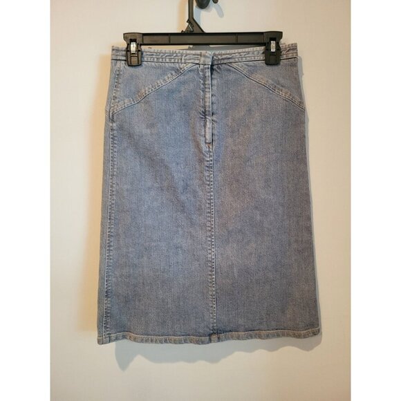 Vintage Theory Womens Knee Length Straight Pencil Skirt Med Wash Size 0 - Picture 2 of 7